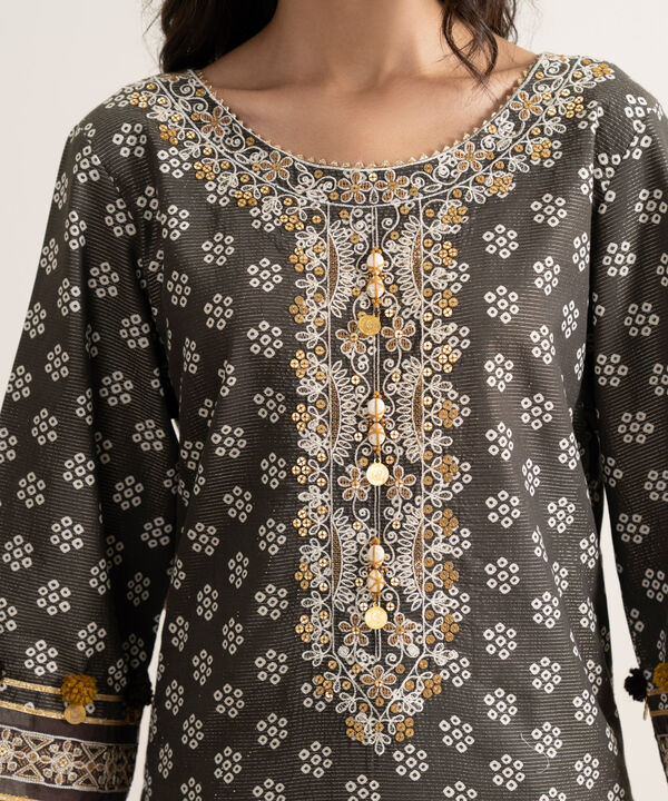 3 Piece - Embroidered Zari Lawn Suit