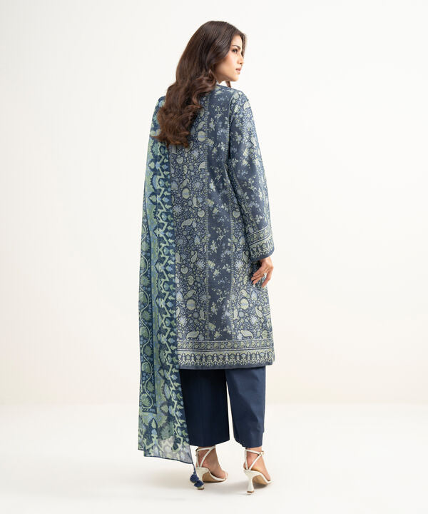 3 Piece - Printed Zari Lawn Suit