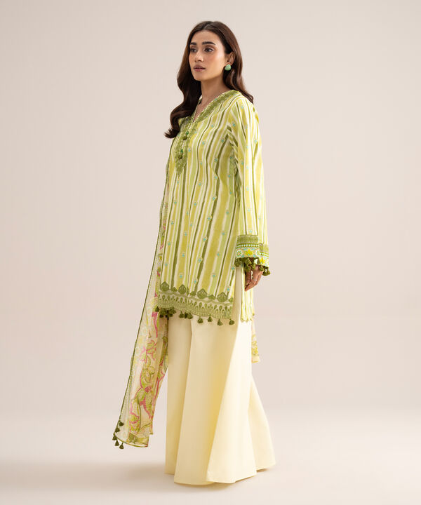 3 Piece - Embroidered Arabic Lawn Suit