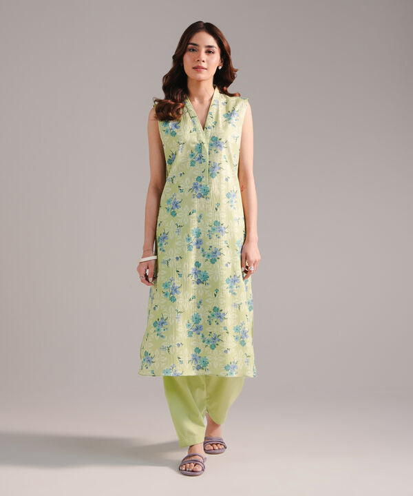 2 Piece - Printed Seersucker Suit