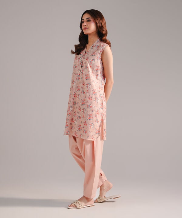 2 Piece - Printed Seersucker Suit