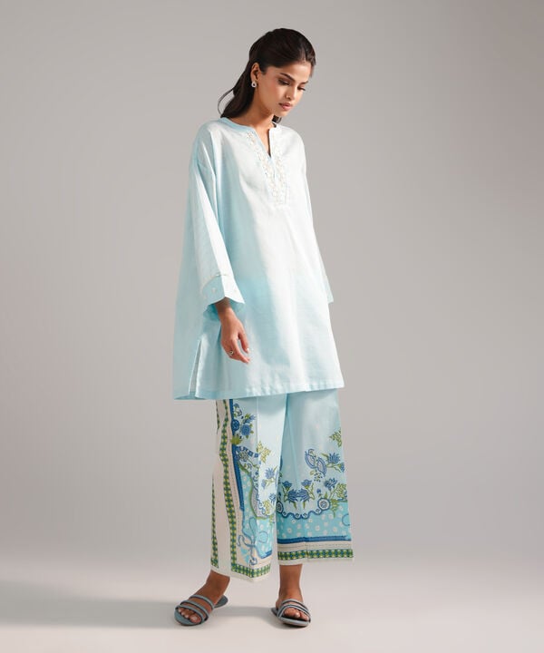 2 Piece - Embroidered Dobby Suit
