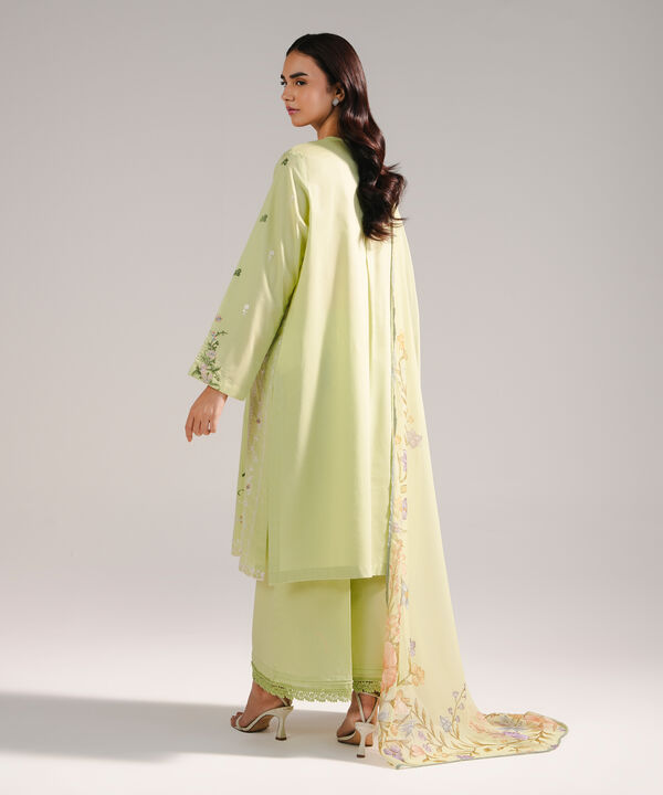 3 Piece - Embroidered Dobby Suit