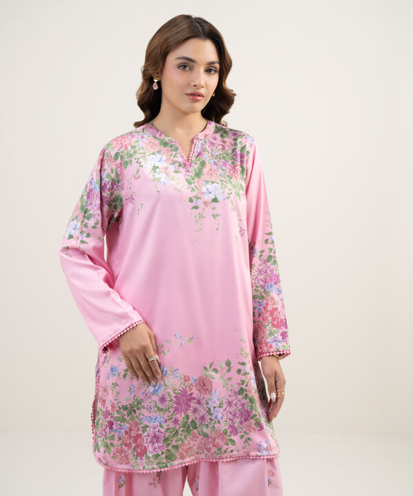 2 Piece - Printed Dobby Suit