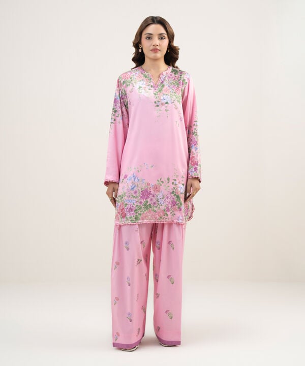2 Piece - Printed Dobby Suit