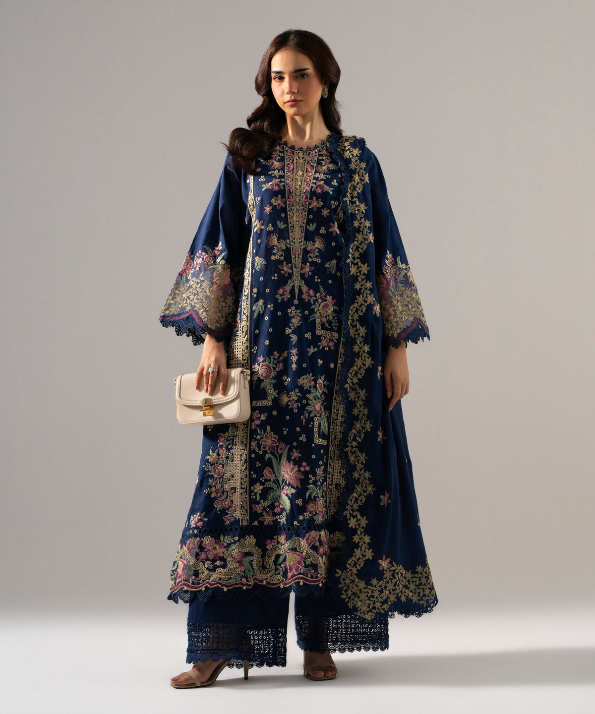 3 Piece - Embroidered Jacquard Suit PES2SCHMV625