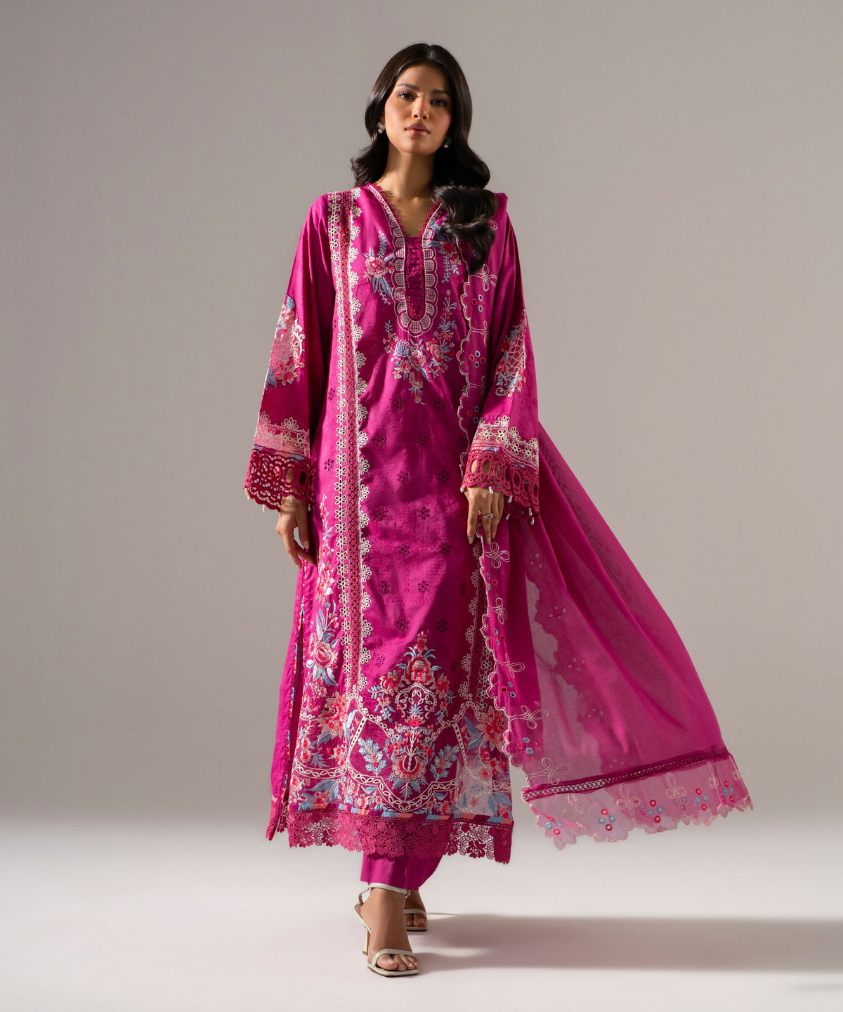 3 Piece - Embroidered Jacquard Suit PES2SCHMV628