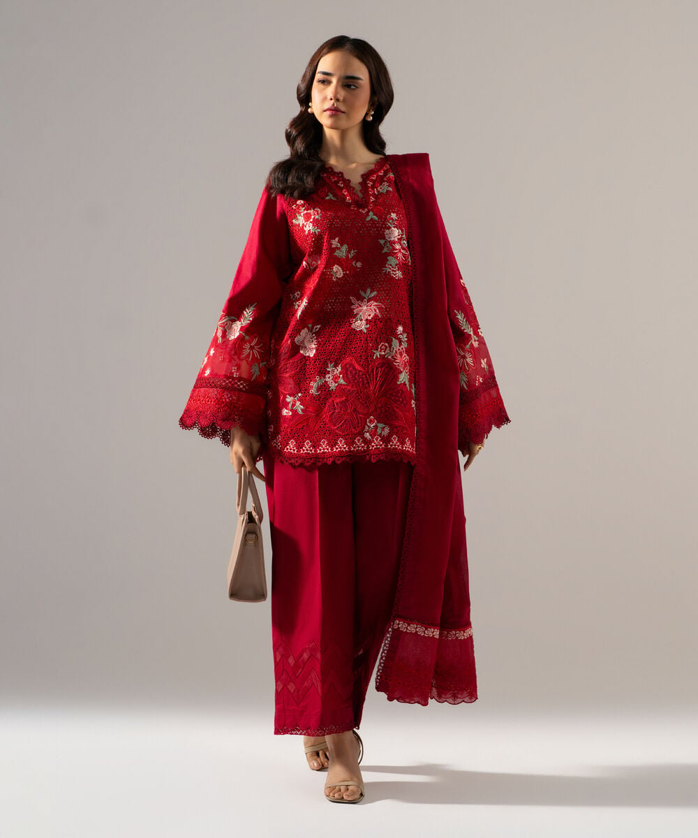 3 Piece - Embroidered Jacquard Suit PES2SCHMV630