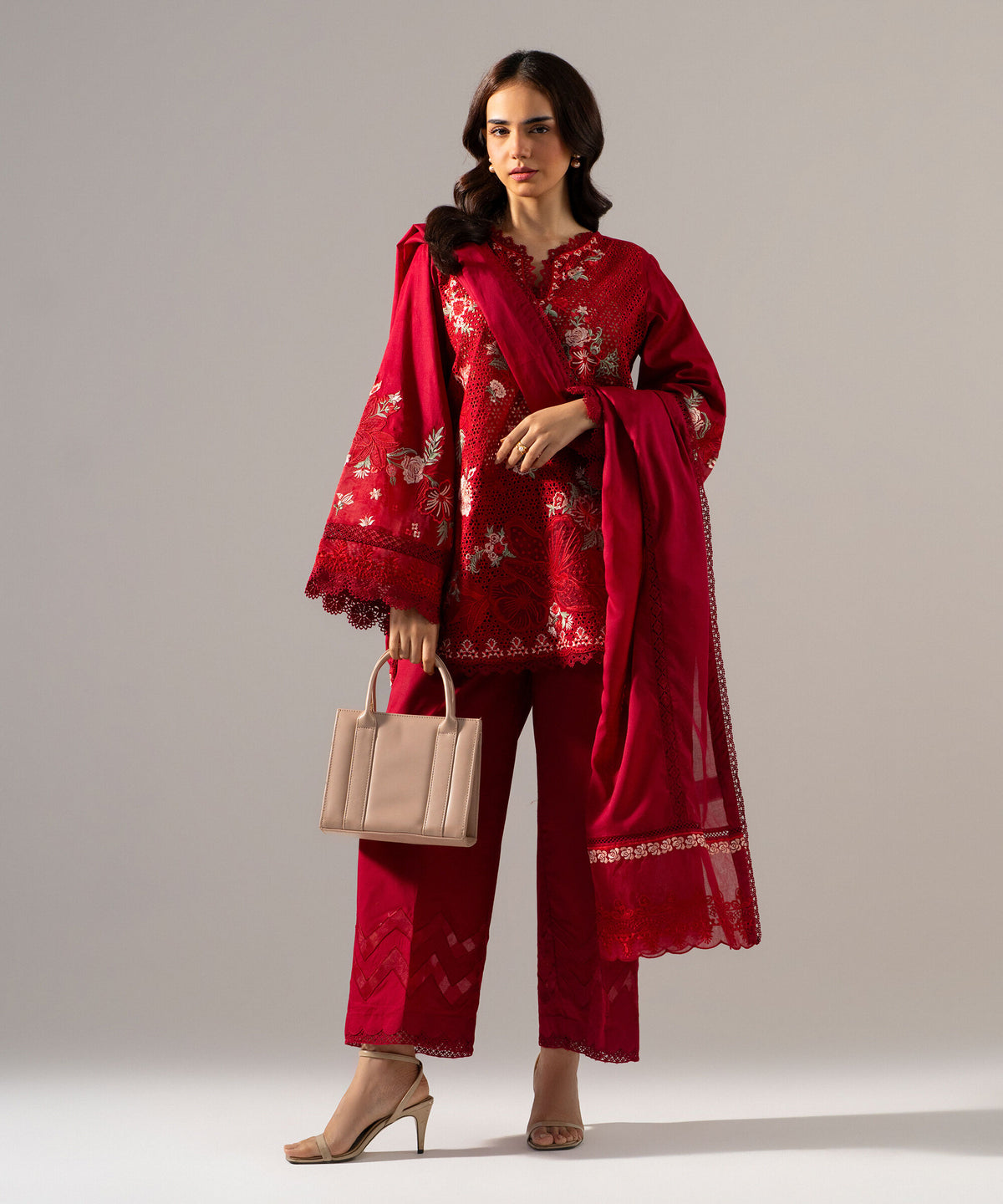 3 Piece - Embroidered Jacquard Suit PES2SCHMV630