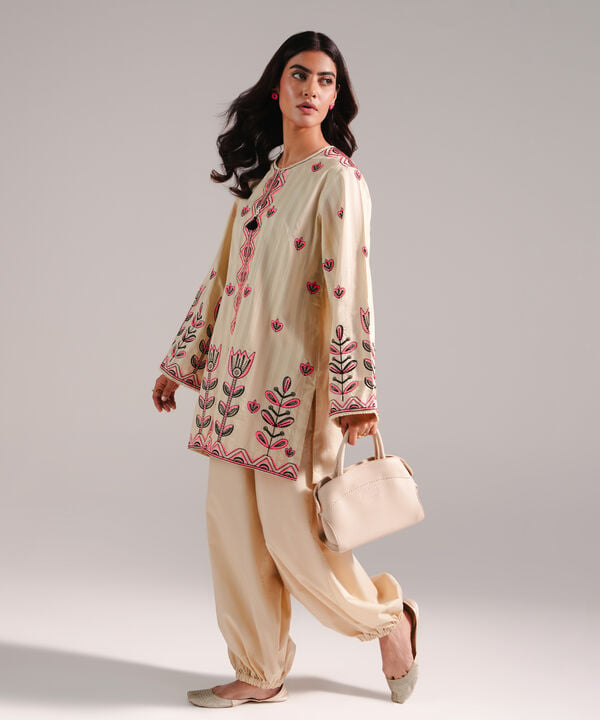 2 Piece - Embroidered Dobby Suit