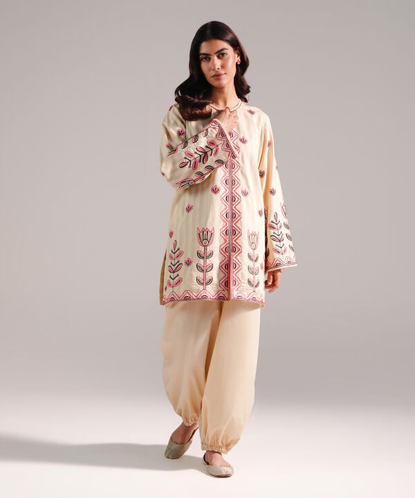 2 Piece - Embroidered Dobby Suit