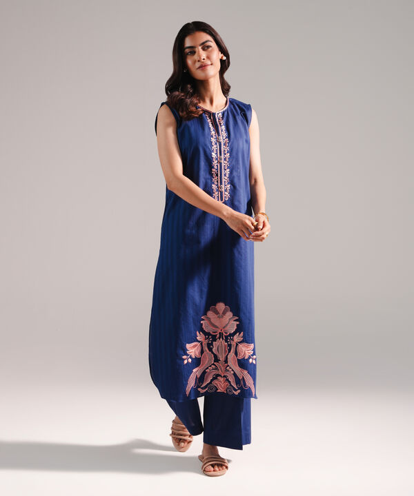 2 Piece - Embroidered Dobby Suit