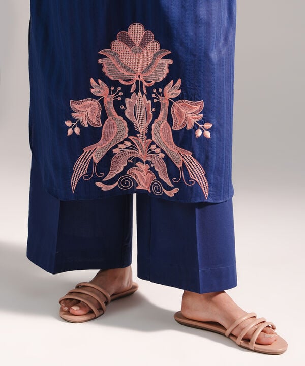 2 Piece - Embroidered Dobby Suit