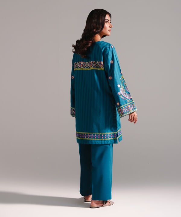 2 Piece - Embroidered Dobby Suit