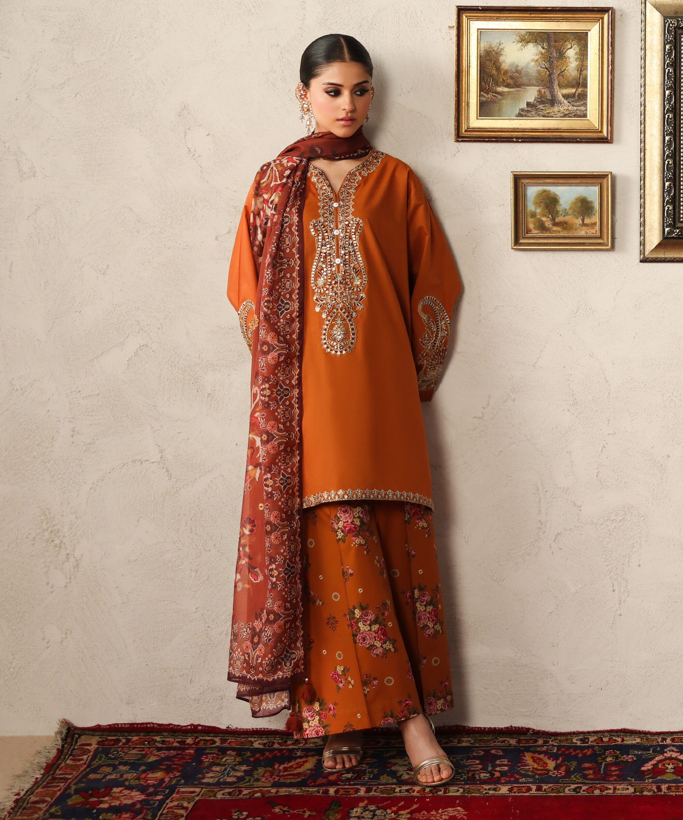 Printed Dupatta PE6SCHMV703D Sapphire PK