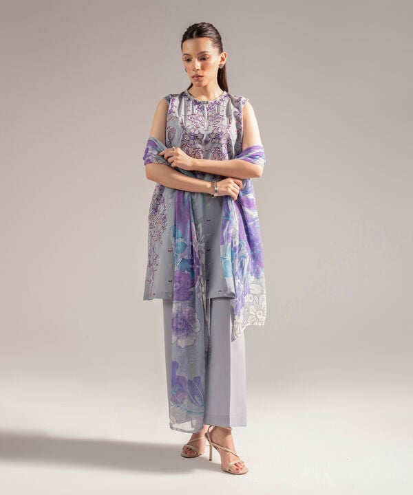 3 Piece - Embroidered Cambric Suit