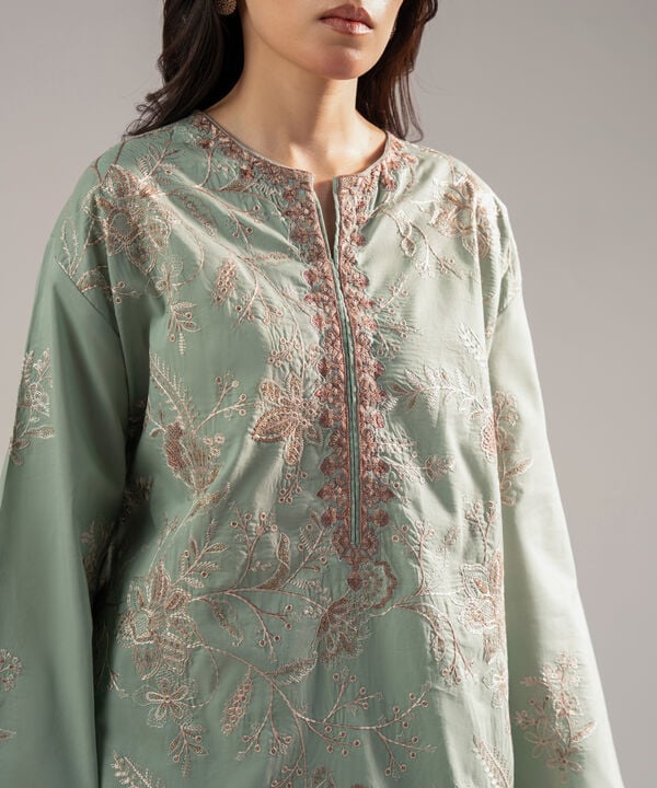 3 Piece - Embroidered Cambric Suit