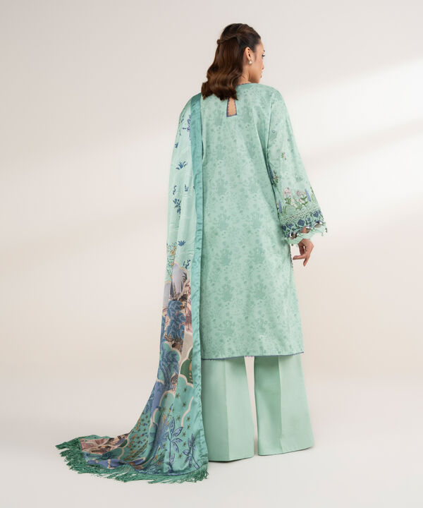 3 Piece - Embroidered Cotton Suit