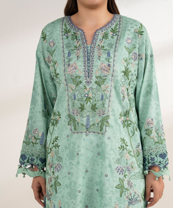 3 Piece - Embroidered Cotton Suit