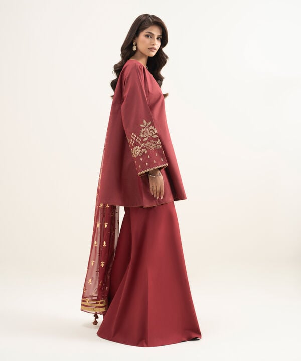 3 Piece - Embroidered Zari Lawn Suit