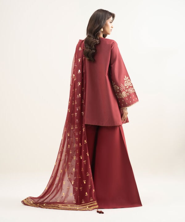 3 Piece - Embroidered Zari Lawn Suit