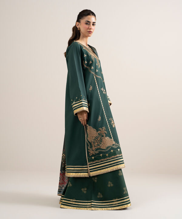 3 Piece - Embroidered Dobby Suit