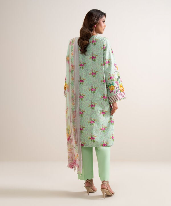 3 Piece - Embroidered Zari Cotton Suit