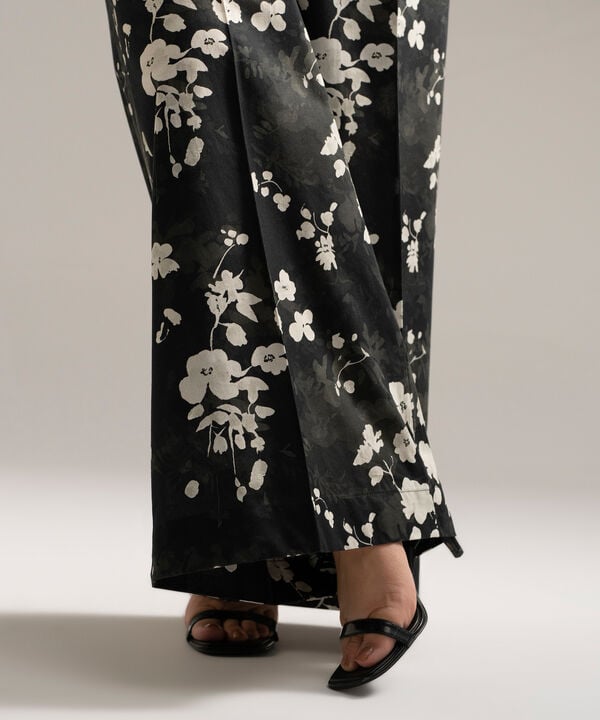 Printed Cambric Flared Pants