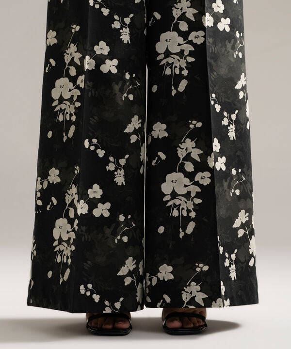 Printed Cambric Flared Pants