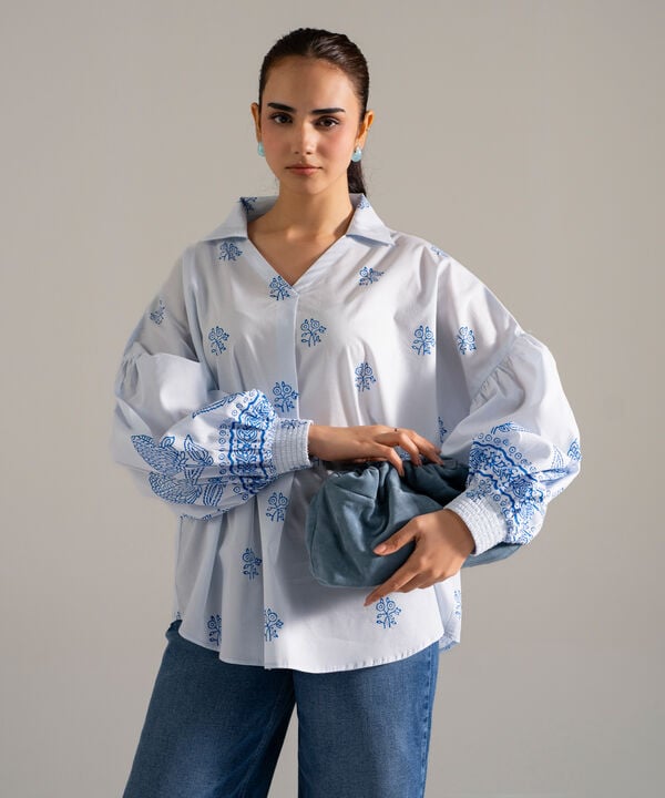Block Printed Lawn Shirt