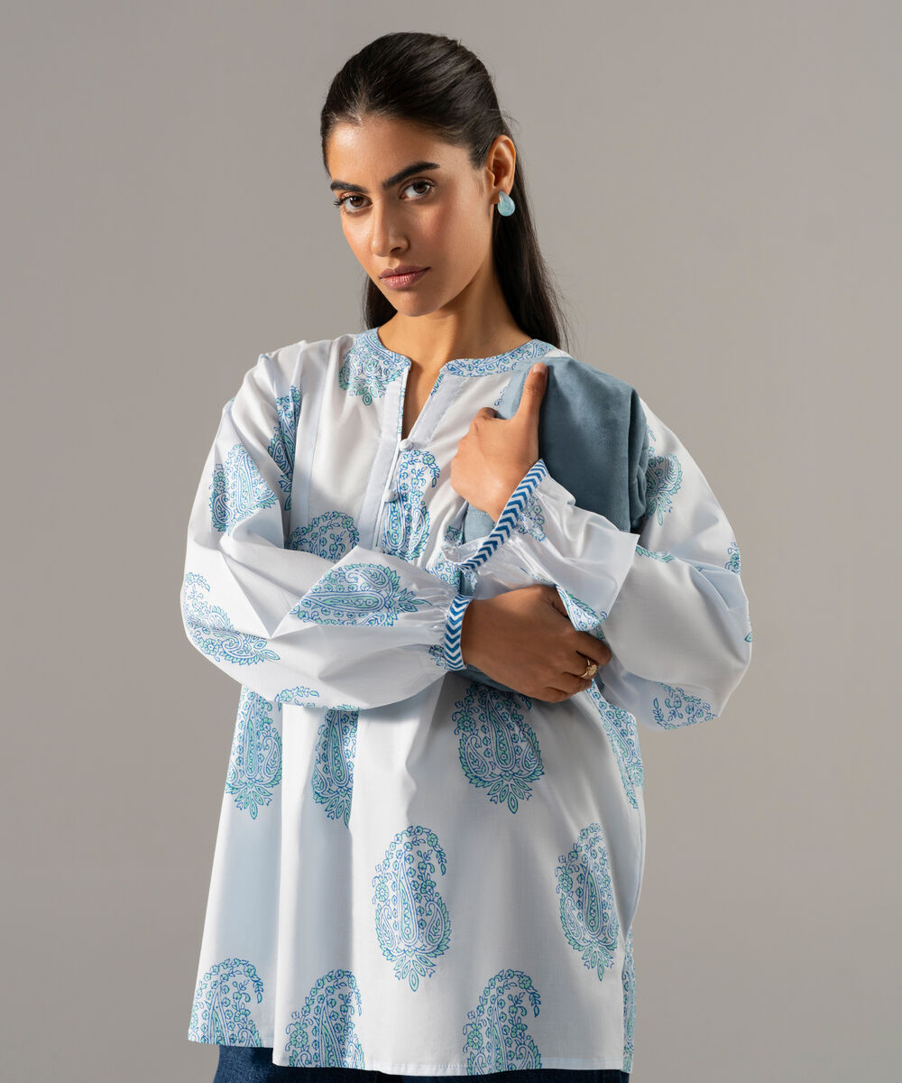 Block Printed Lawn Shirt PEW26CASTV88
