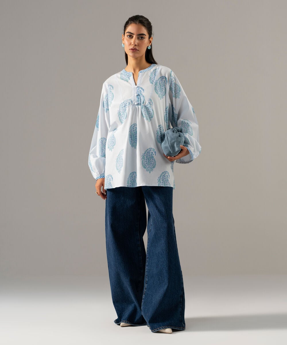 Block Printed Lawn Shirt PEW26CASTV88