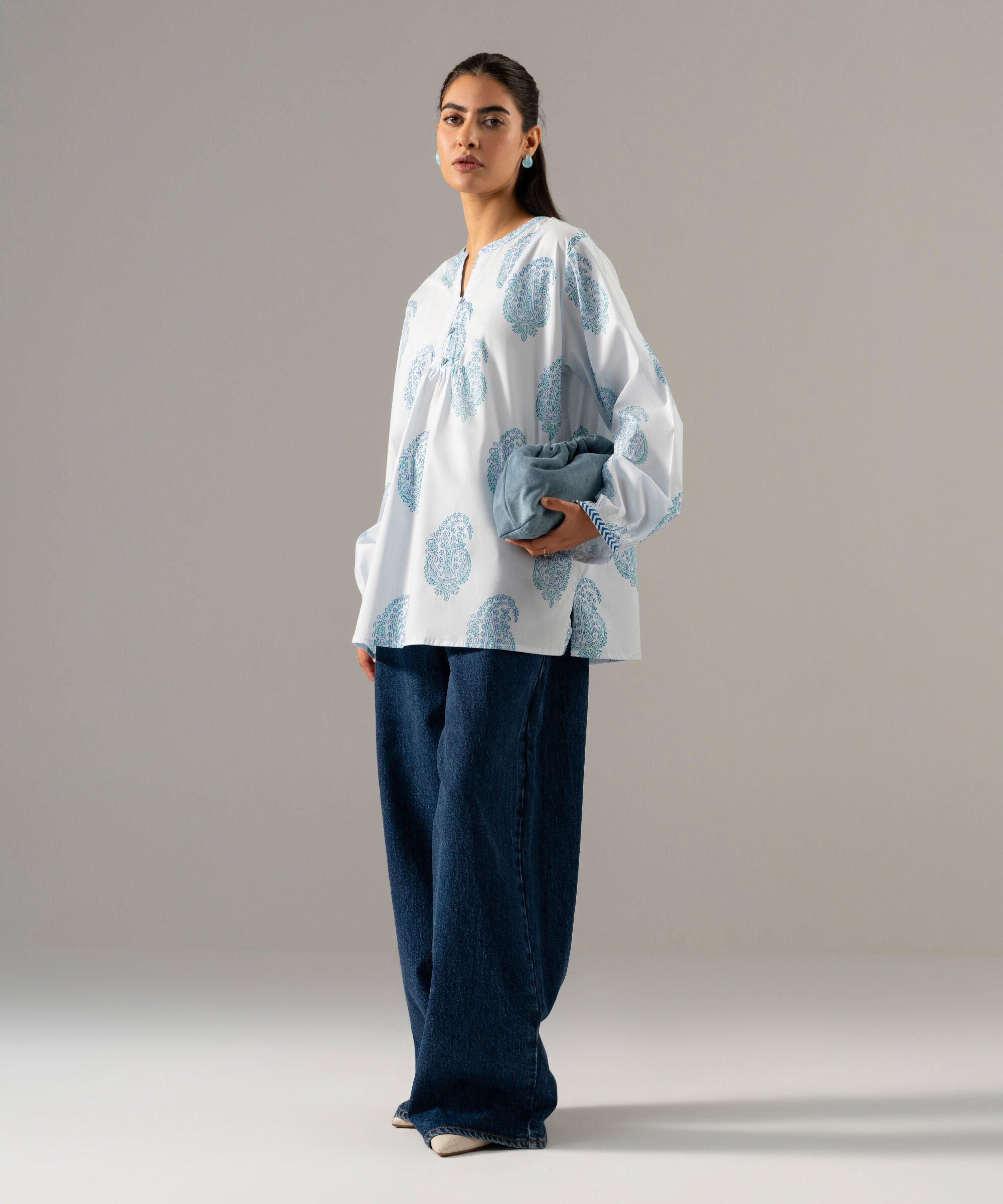 Block Printed Lawn Shirt PEW26CASTV88