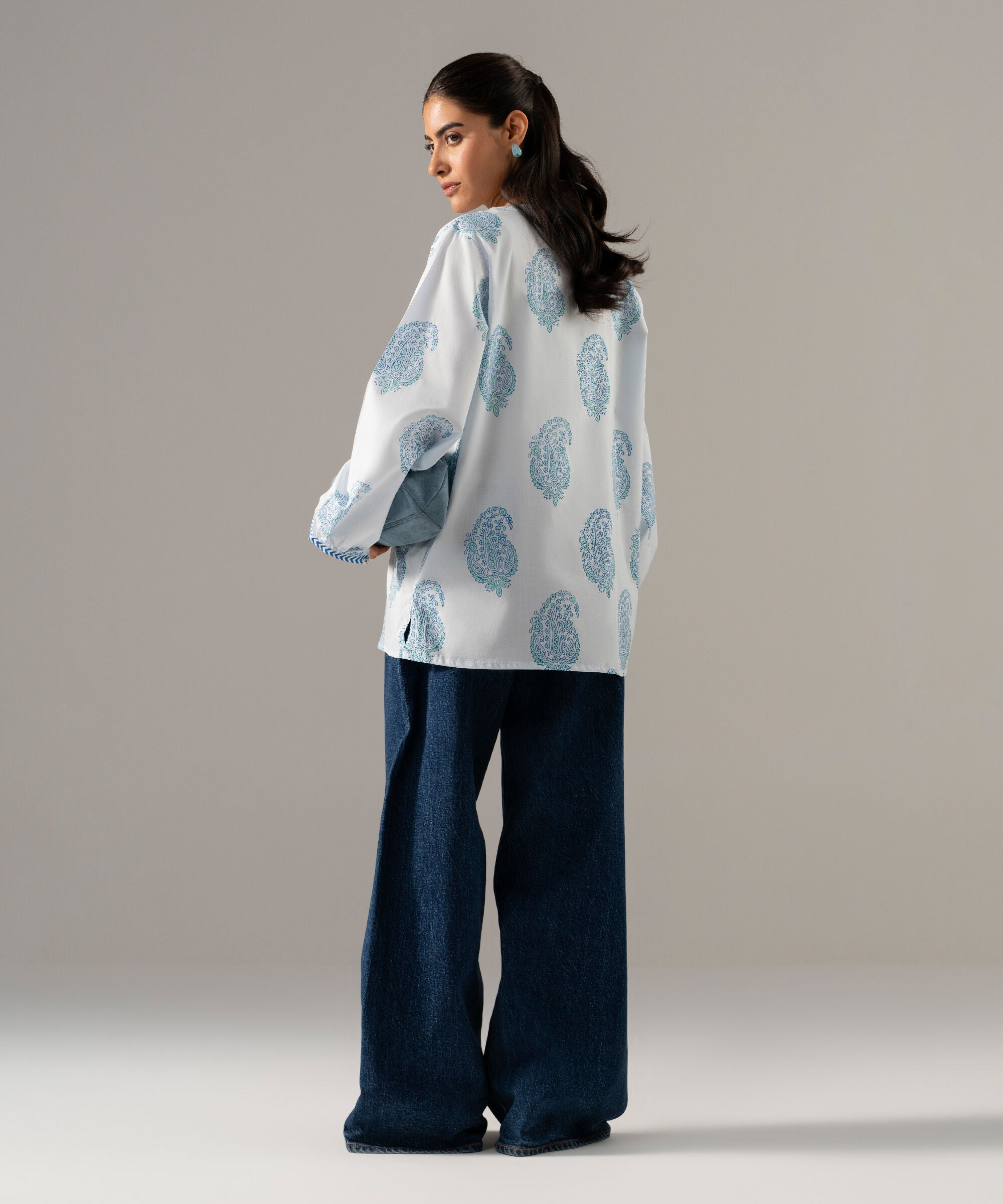 Block Printed Lawn Shirt PEW26CASTV88