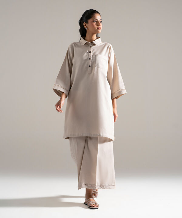 2 Piece - Solid Cotton Linen Suit