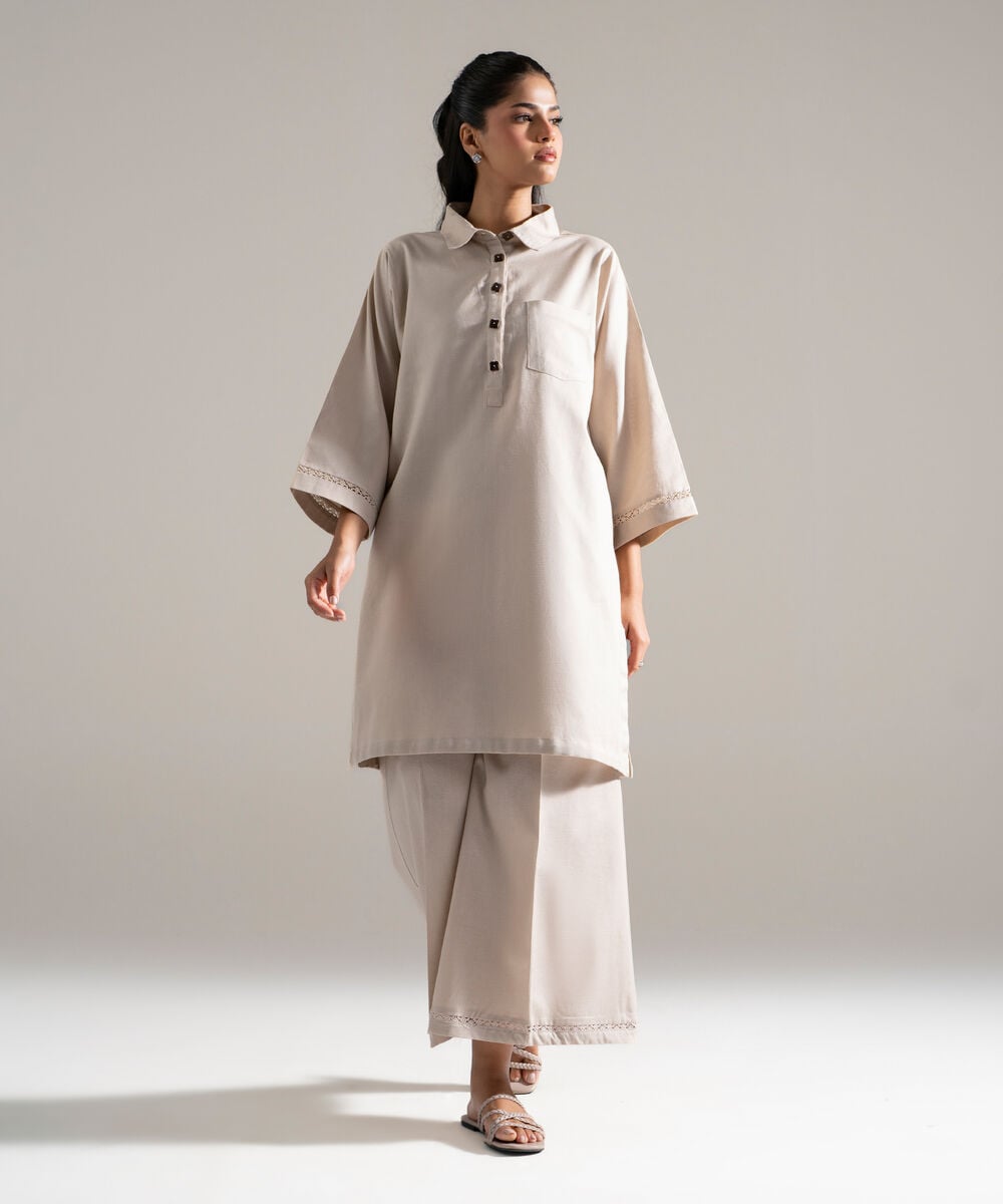 2 Piece - Solid Cotton Linen Suit PEW26CAWMV92