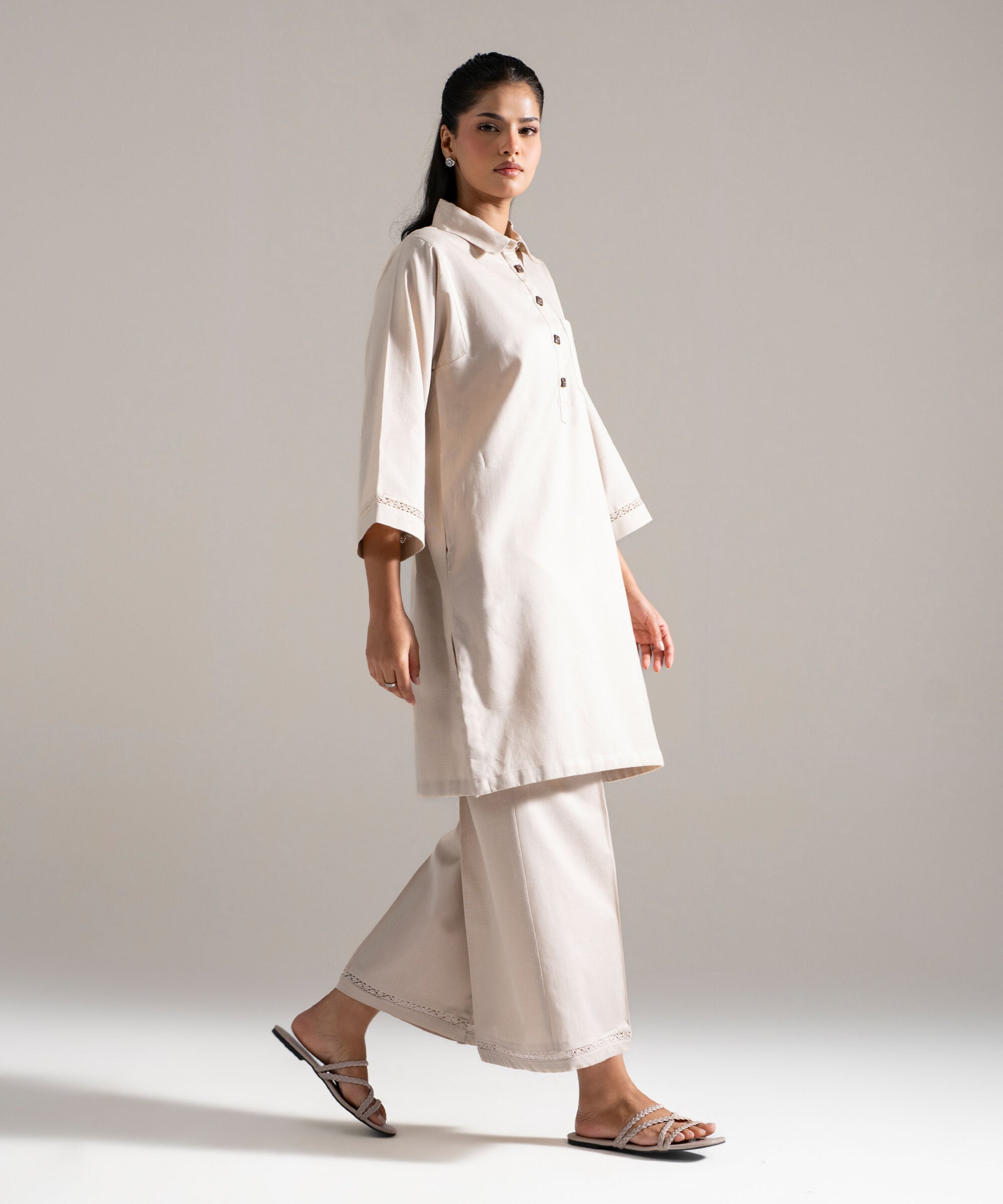2 Piece - Solid Cotton Linen Suit PEW26CAWMV92