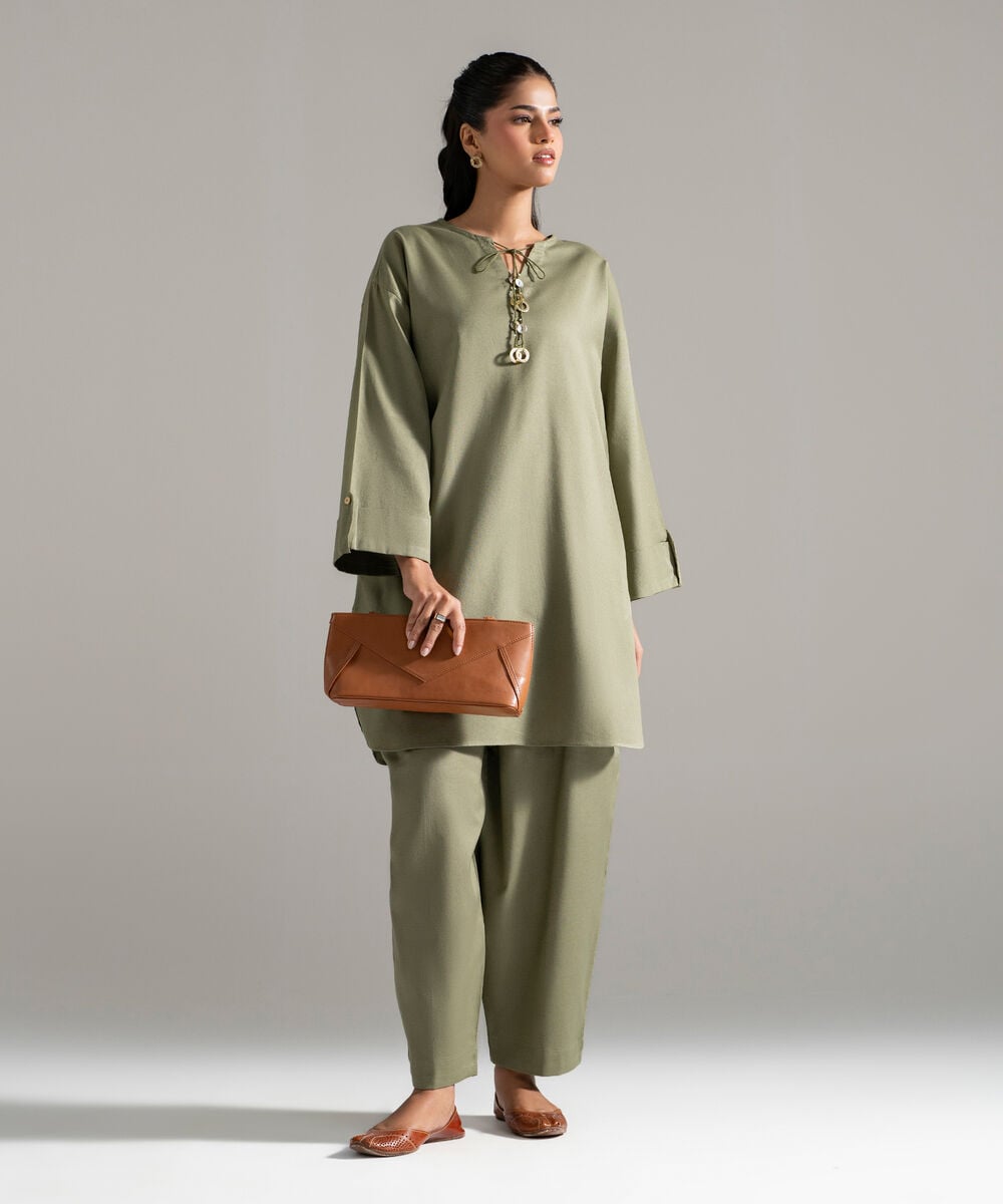 2 Piece - Solid Cotton Linen Suit PEW26CAWMV95