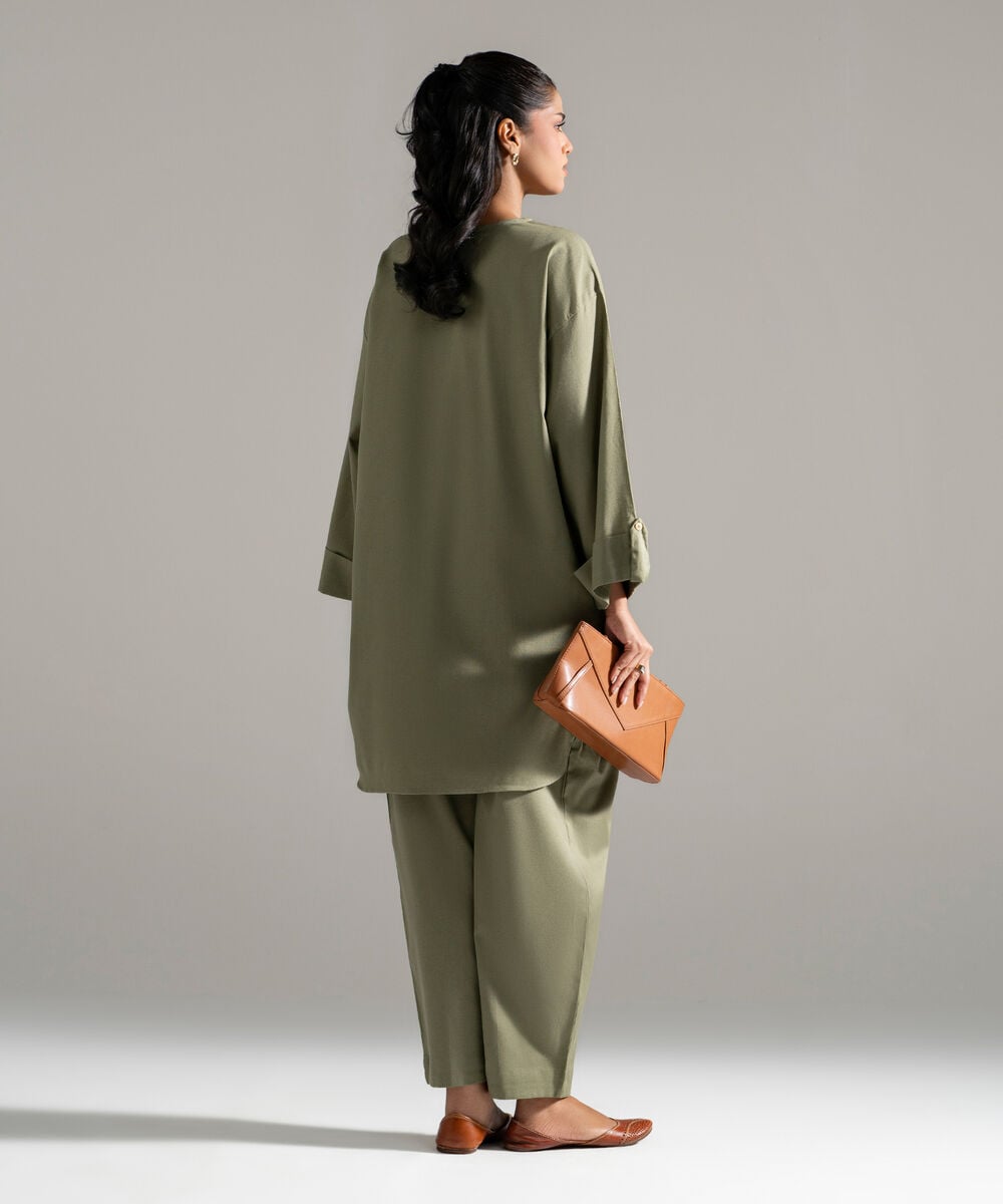 2 Piece - Solid Cotton Linen Suit PEW26CAWMV95