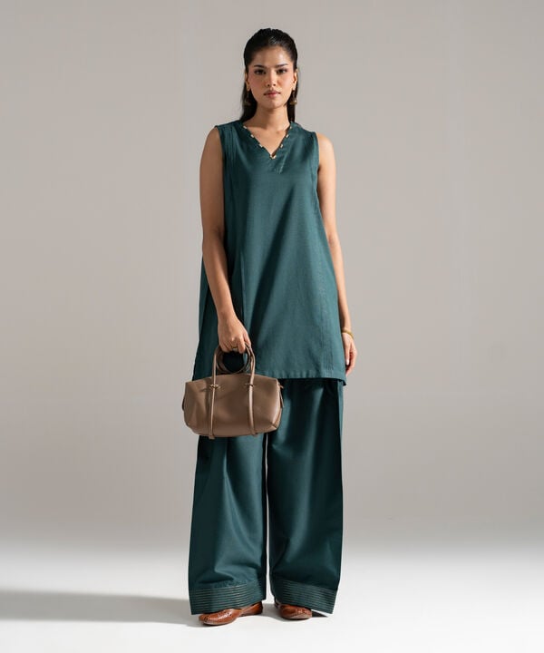 2 Piece - Solid Cotton Linen Suit