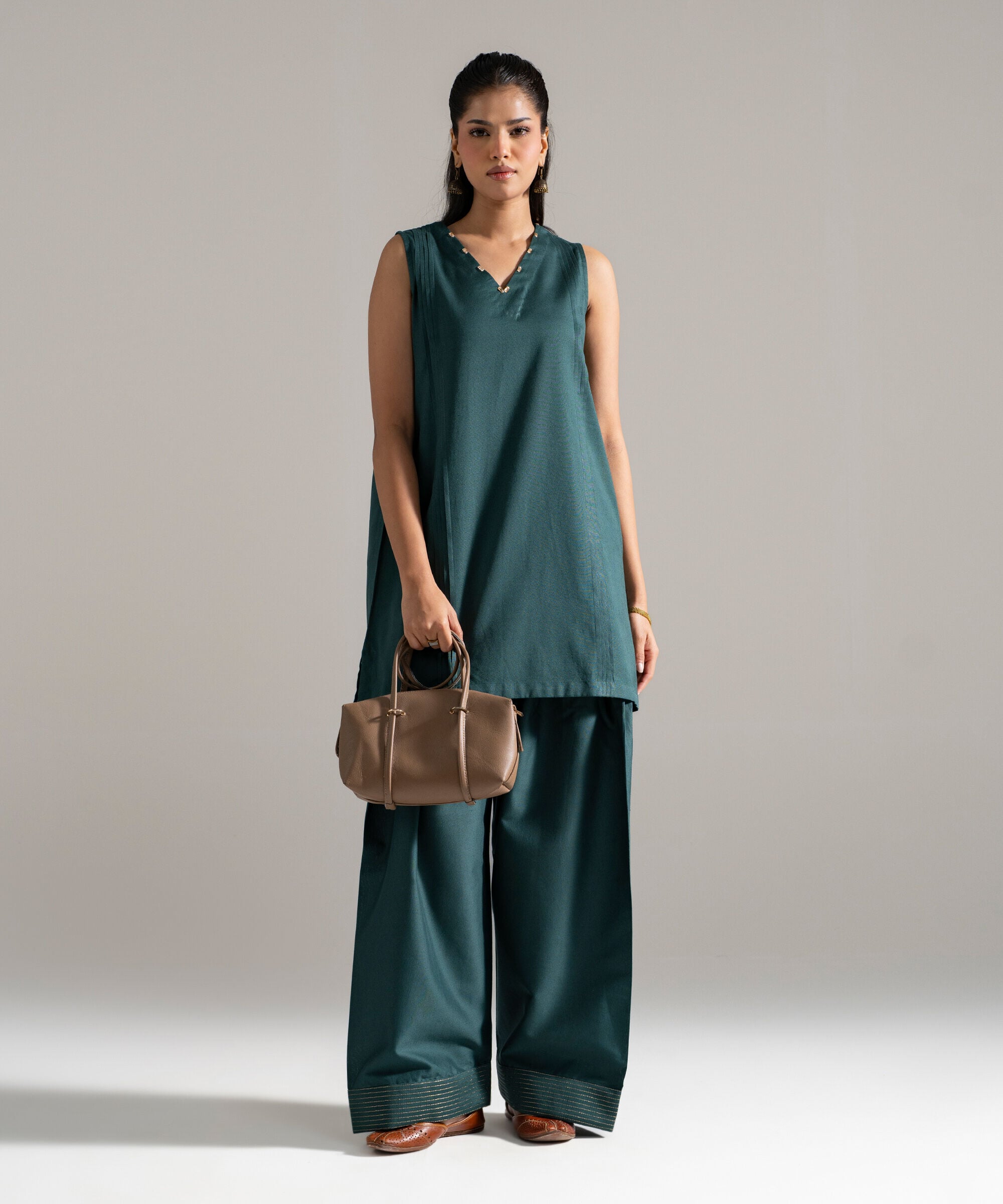 2 Piece - Solid Cotton Linen Suit PEW26CAWMV98