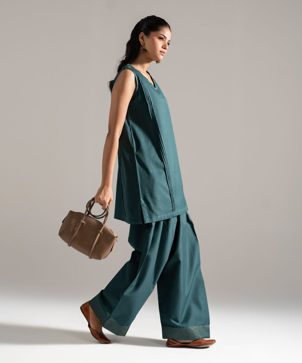 2 Piece - Solid Cotton Linen Suit PEW26CAWMV98
