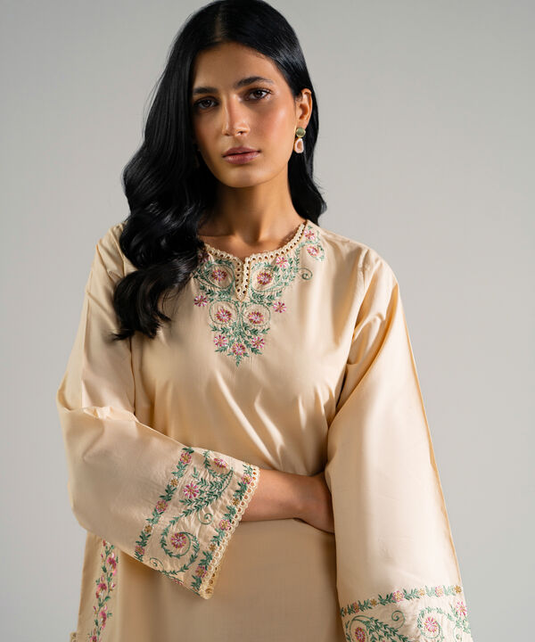 2 Piece - Embroidered Cambric Suit