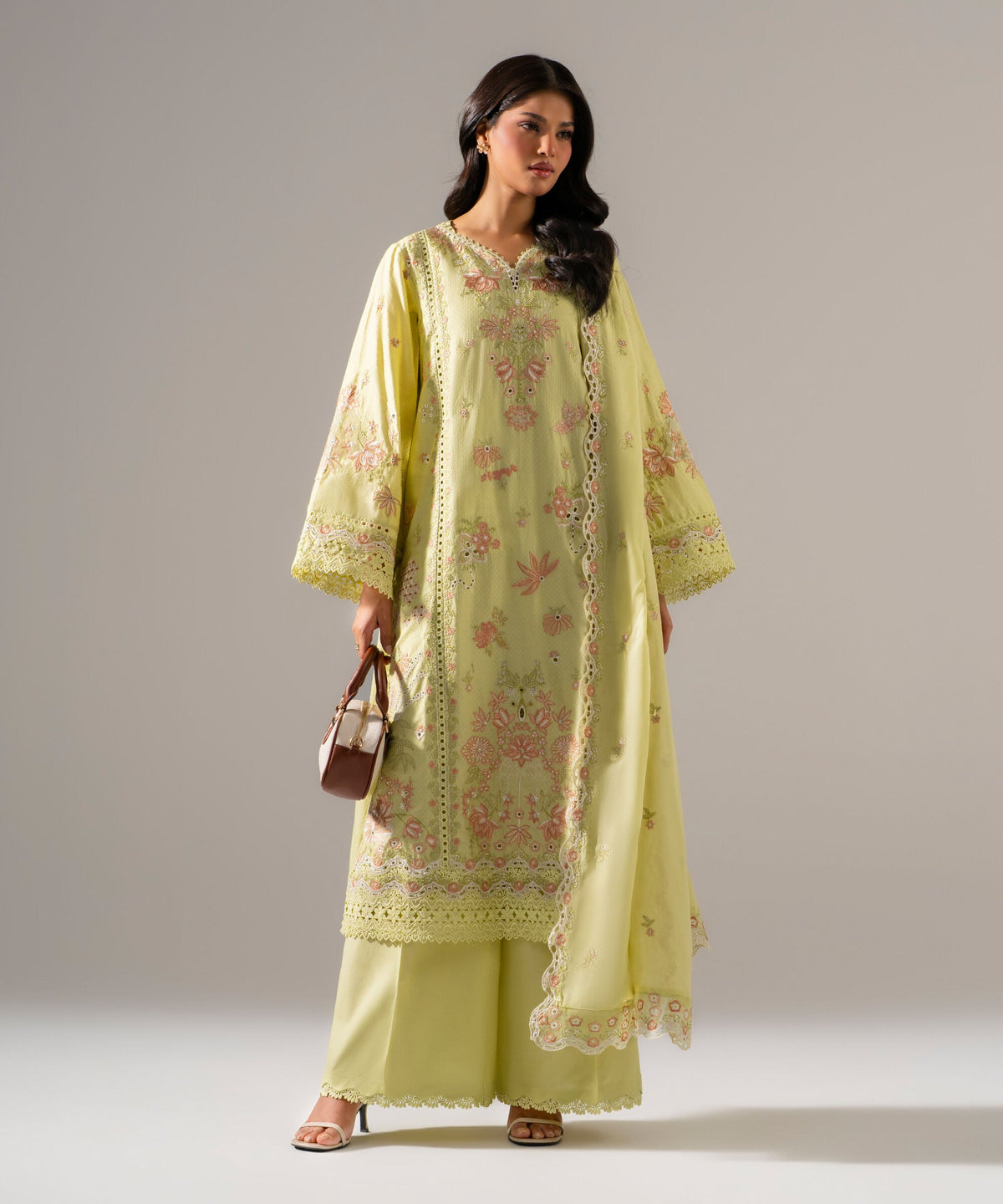 3 Piece - Embroidered Dobby Suit PEW26HMV1013