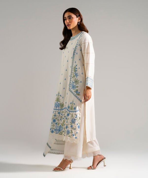 3 Piece - Embroidered Viscose Suit