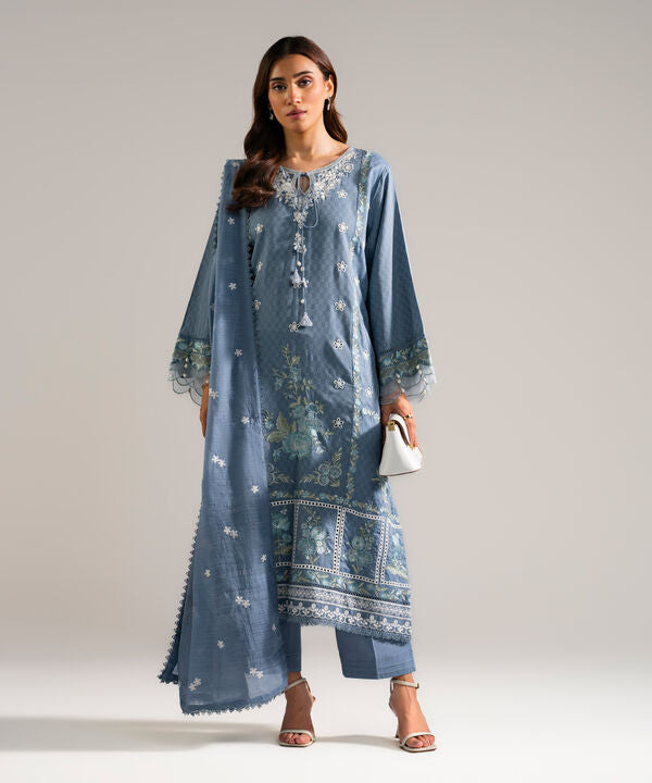 3 Piece - Embroidered Viscose Suit