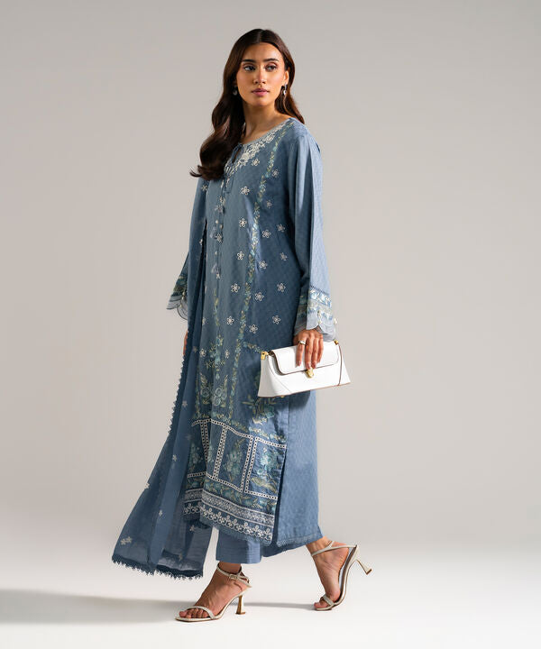 3 Piece - Embroidered Viscose Suit