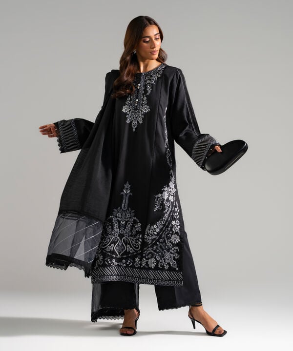 3 Piece - Embroidered Viscose Suit
