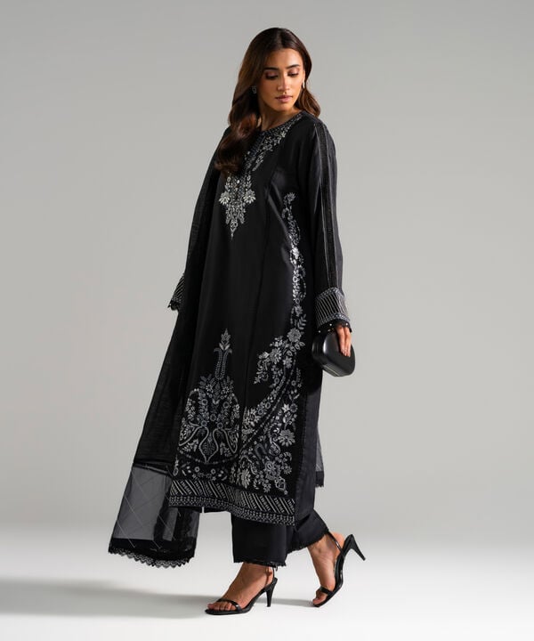 3 Piece - Embroidered Viscose Suit