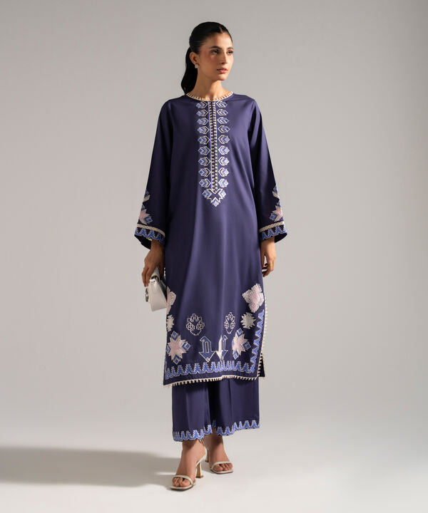 2 Piece - Embroidered Dobby Suit